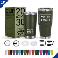 Custom Logo 20oz 30oz Christmas Tumbler Insulated Travel Coffee Water Mug Thermos Stainless Steel Va
