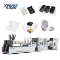 Automatic Thermoforming Machine Disposable Plastic PP Clamshell Food Container One Step Servo Formin