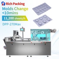 DPP Automatic Flat Plate Alu PVC Forming Sealing Packaging Blister Packing Machine Price for Tablet 