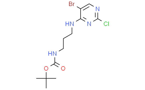 (3-((5-bromo-2-chloro-4-pyrimidinyl)amino)propyl)-carbamic acid tert-butyl ester,100mg