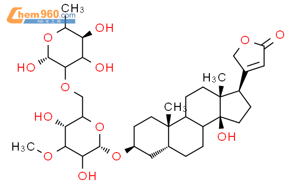 黄花夹竹桃二糖甙、114586-47-9 CAS查询、黄花夹竹桃二糖甙物化性质