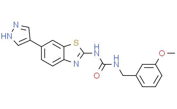 Urea, N-[(3-methoxyphenyl)methyl]-N'-[6-(1H-pyrazol-4-yl)-2-benzothiazolyl]-,5mg