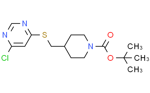 4-(6-氯嘧啶-4-基硫烷基甲基)-哌啶-1-羧酸叔丁基酯,1g