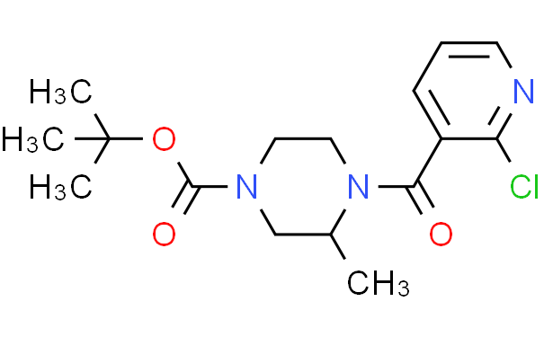 4-(2-氯-吡啶-3-羰基)-3-甲基哌嗪-1-羧酸叔丁基酯,1g