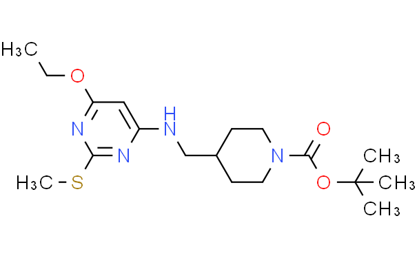 4-[(6-乙氧基-2-甲硫基-嘧啶-4-基氨基)-甲基]-哌啶-1-羧酸叔丁基酯,1g