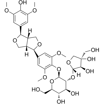 (-)-丁香树脂酚-4-O-β-D-呋喃芹糖基-(1→2)-β-D-吡喃葡萄糖苷