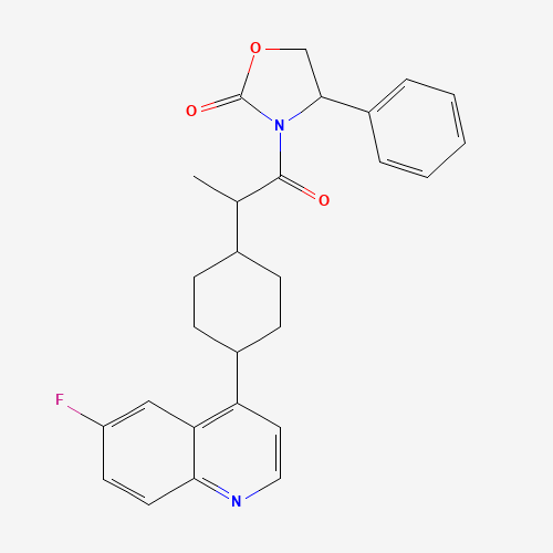 (R)-3-((R)-2-((1s,4S)-4-(6-fluoroquinolin-4-yl)cyclohexyl)propanoyl)-4-phenyloxazolidin-2-one,1g