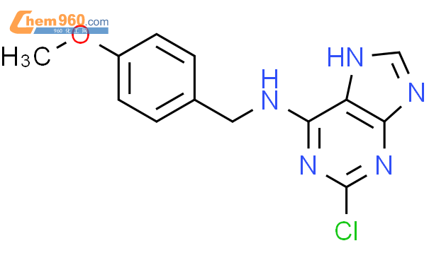 2-氯-N-(4-甲氧基苄基)-9H-嘌呤-6-胺、203436-09-3 CAS查询、2-氯-N-(4-甲氧基苄基)-9H-嘌呤-6-胺物化性质
