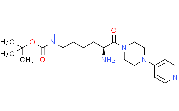 Carbamic acid, N-[(5S)-5-amino-6-oxo-6-[4-(4-pyridinyl)-1-piperazinyl]hexyl]-, 1,1-dimethylethyl ester