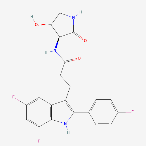 3-(5,7-二氟-2-(4-氟苯基)-1H-吲哚-3-基)-N-((3S,4R)-4--羟基-2-氧代吡咯烷-3-基)丙酰胺