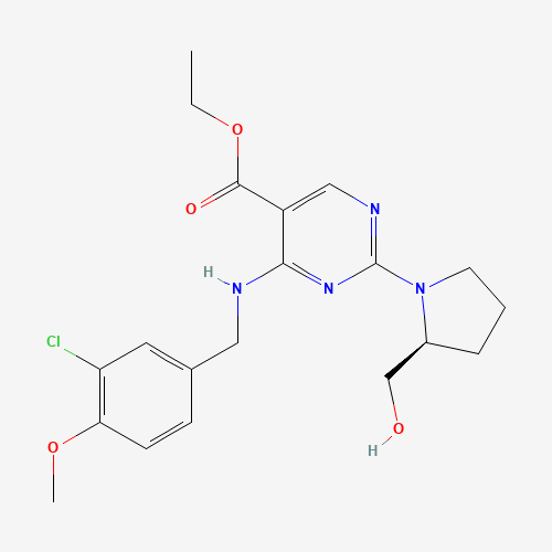 5-嘧啶羧酸,4-[[(3-氯-4-甲氧基苯基)甲基]氨基]-2-[(2S)-2-(羟甲基)-1-吡咯]-乙酯