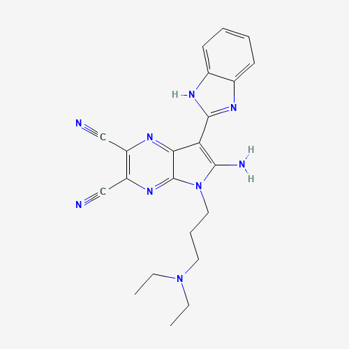 6-氨基-7-(1H-苯并[D]咪唑-2-基)-5-(3-(二乙基氨基)丙基)-5H-吡咯并[2，3-B]吡嗪-2，3-二甲腈图1