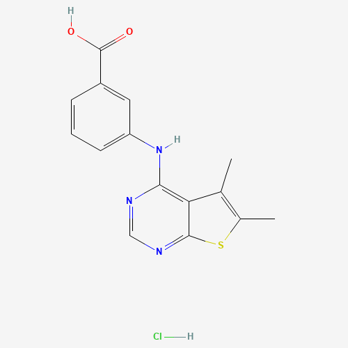 3-((5,6-二甲基噻吩并[2,3-D]嘧啶-4-基)氨基)苯甲酸盐酸盐、474263-21-3 CAS查询、3-((5,6-二甲基噻吩并[2,3-D]嘧啶-4-基)氨基)苯甲酸盐酸盐物化性质