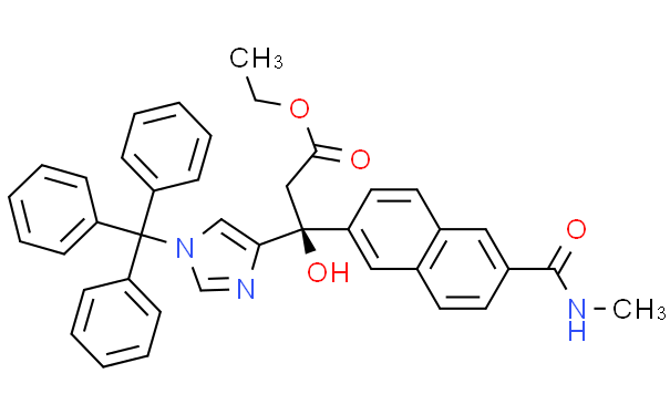 Ethyl (3S)-3-hydroxy-3-[6-[(methylamino)carbonyl]-2-naphthyl]-3-(1-trityl-1H-imidazol-4-yl)propanoate