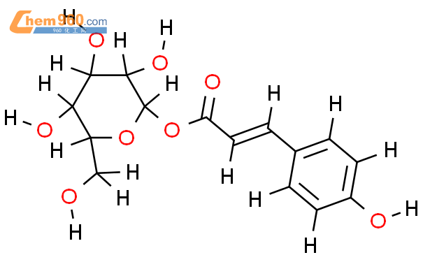 BETA-D-吡喃葡萄糖 1-[3-(4-羟基苯基)-2-丙烯酸酯]、7139-64-2 CAS查询、BETA-D-吡喃葡萄糖 1-[3-(4-羟基苯基)-2-丙烯酸酯]物化性质