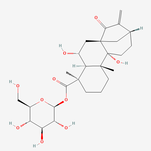 等效-6,9-二羟基-15-氧代-16-贝壳杉烯-19-酸 BETA-D-吡喃葡萄糖酯、81263-98-1 CAS查询、等效-6,9-二羟基-15-氧代-16-贝壳杉烯-19-酸 BETA-D-吡喃
