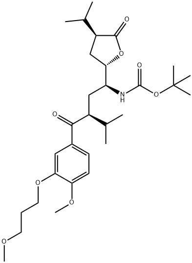 N-[(1S,3S)-3-[4-甲氧基-3-(3-甲氧基丙氧基)苯甲酰基]-4-甲基-1-[(2S,4S)-四氢-4-异丙基-5-氧代-2-呋喃基]戊基]-氨基甲酸叔丁酯,1g